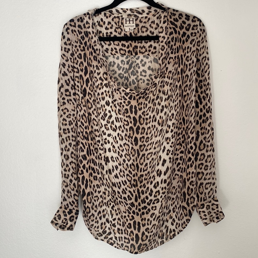 Animal print Haute Hippie blouse